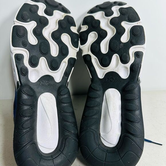 Nike Air Max 270 React Navy Blue Silver BQ0103-401 Size Youth 6Y - Women 7.5 - Picture 6 of 7